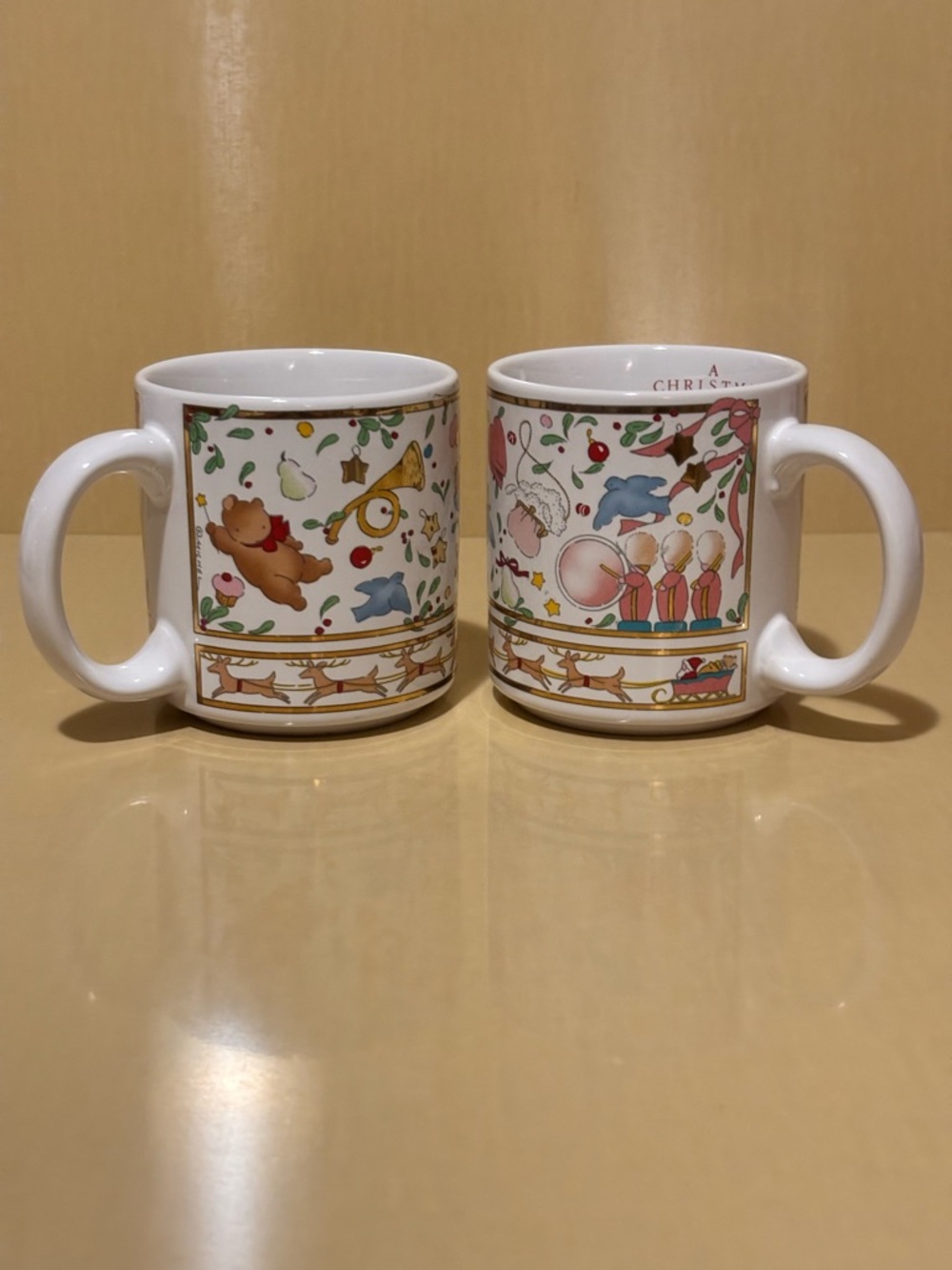 Set of 2 Michel & Company Christmas Mugs